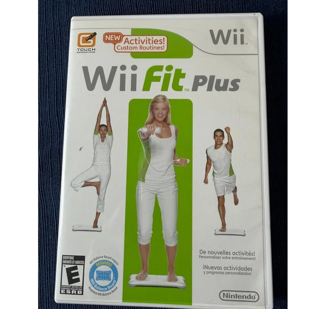 Nintendo Wii Fit Plus Game Wii Size OS White Fitness Exercise Workout Video Game